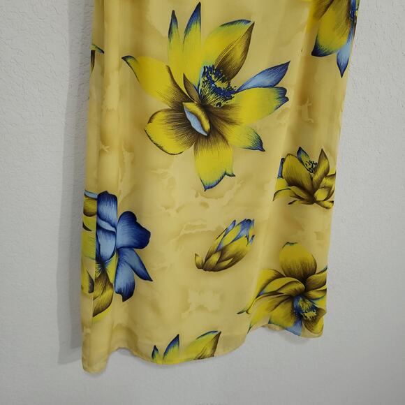 Rikki J Vintage Midi Skirt Womens Size Small Yellow Floral Summer Floral… - Picture 13 of 13